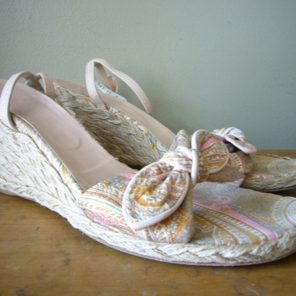 Stuart Weitzman Paisley Print Espadrille Sandal 10 - Picture 3 of 6